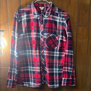 Woolrich cotton red and blue flannel women’s long sleeve shirt